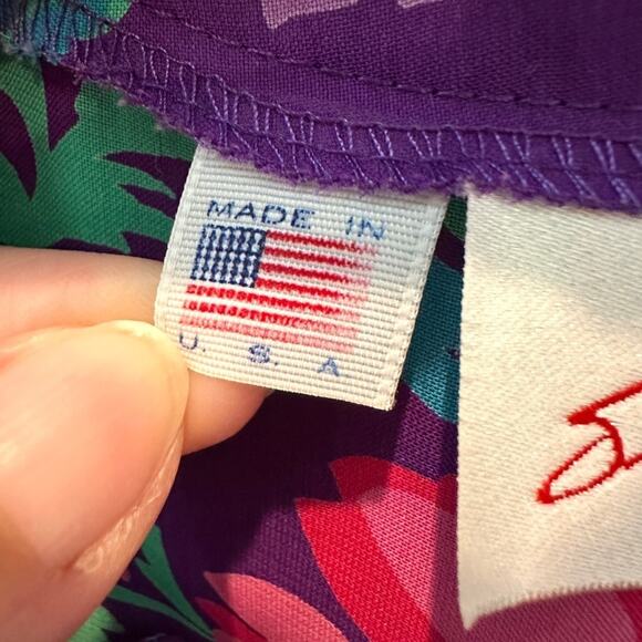 SUSAN FREIS | Vintage 80s Dress Ruffle Floral Midi Purple Cottagecore | Medium - Picture 7 of 7